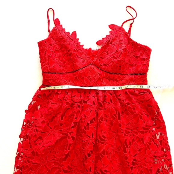 Bardot Sonya Lace Dress in Fire Red - Picture 5 of 13